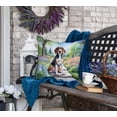thumbnail image 4 of English Coonhound Spring Garden Throw Pillow 18 in x 18 in, 4 of 6