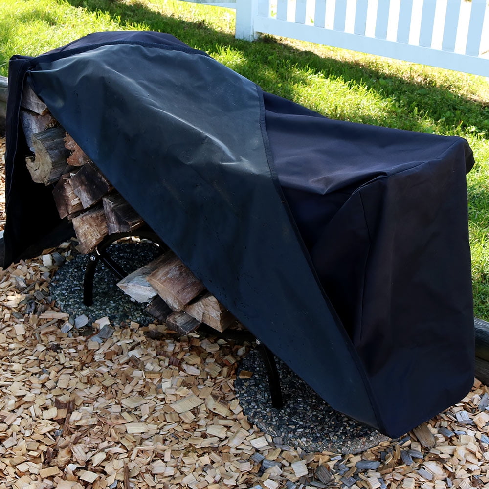 Sunnydaze Curved Firewood Log Rack Log Rack Cover & Cover Combo You
