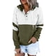 thumbnail image 2 of Sudaderas de manga de bolsillo Gibobby Casual Hoodies V Down Pullover cuello largo Verde XXL, 2 of 5