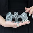 thumbnail image 6 of JIhuahe Set of 3 Resin Tombstones for Spooky Cemetery Decor, Halloween Grave Markers for Outdoor Yard Meadow Decorations, Gothic Garden Ornaments, 6 of 6