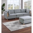 thumbnail image 6 of Miekor Furniture Living Room Furniture 7pc Modular Sofa Set Light Grey Dorris Fabric Couch 4x Corner Wedges 2x Armless Chair And 1x Ottoman W5U474, 6 of 9