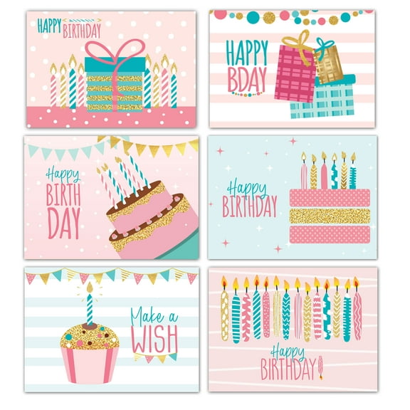 Stonehouse Collection | Birthday Postcards | Assorted Cake, Candles and Gift Pos