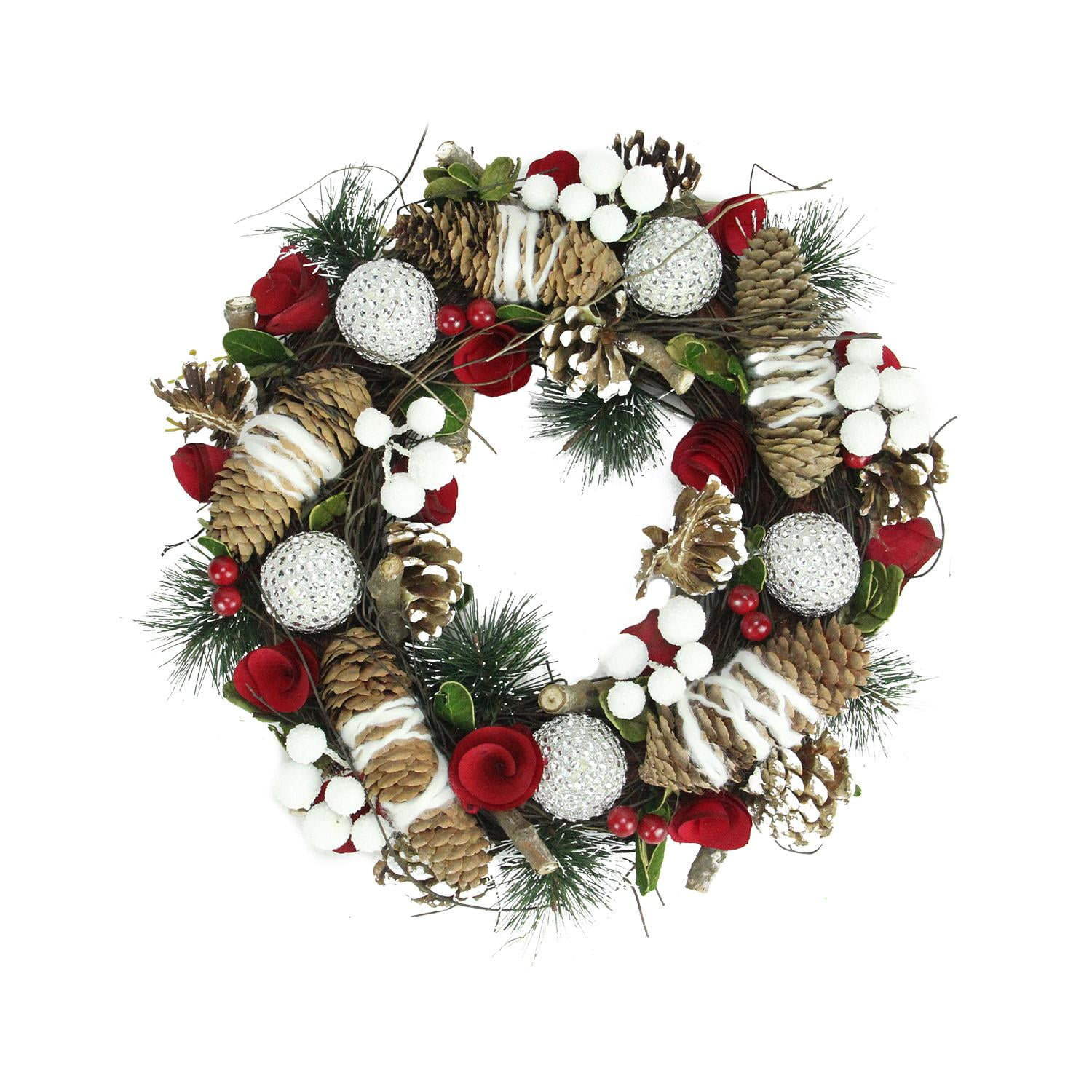 Download Northlight 13.5" Unlit Frosted Pine Cone, Berry and Silver ...