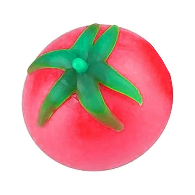 Lindo juguete antiestrés de goma con forma de tomate giratorio de lenta expansión, 25 ml.