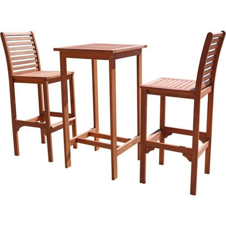 Vifah Dartmoor 3 Piece Bar Height Dining Set