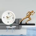 thumbnail image 2 of Reloj de pared redondo, silencioso, sin , de resina, para corredor, estatua, escultura de arte abstracto, figura decorativa elegante, adecuado p, 2 of 8