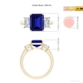 thumbnail image 5 of ANGARA Lab Grown 3.4 Ct Blue Sapphire & Lab Diamond 3 Stone Ring for Women in 14K Yellow Gold (Size-10x8mm) | September Birthstone, Anniversary, Jewelry Gift for Women | Lab-Grown Blue Sapphire Ring, 5 of 8