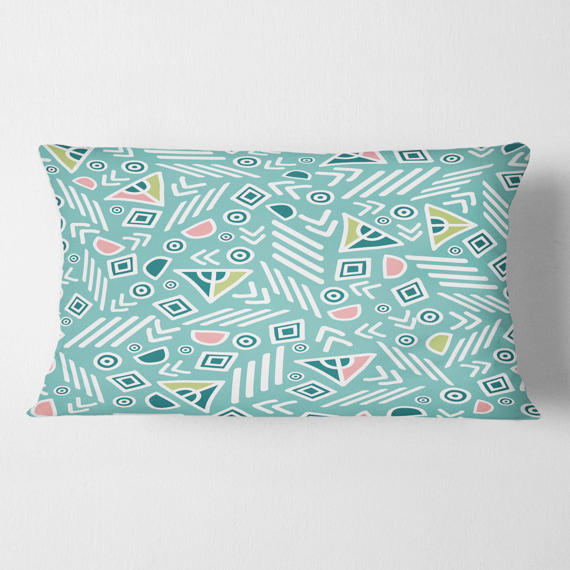 Designart Pastel Tribal Retro Pattern' Mid-Century Modern Throw Pillow - 12x20