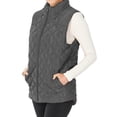 thumbnail image 2 of A2Y Women's Diamond Quilted Padding Zip Front Side Pockets Vest Ash Grey M, 2 of 3