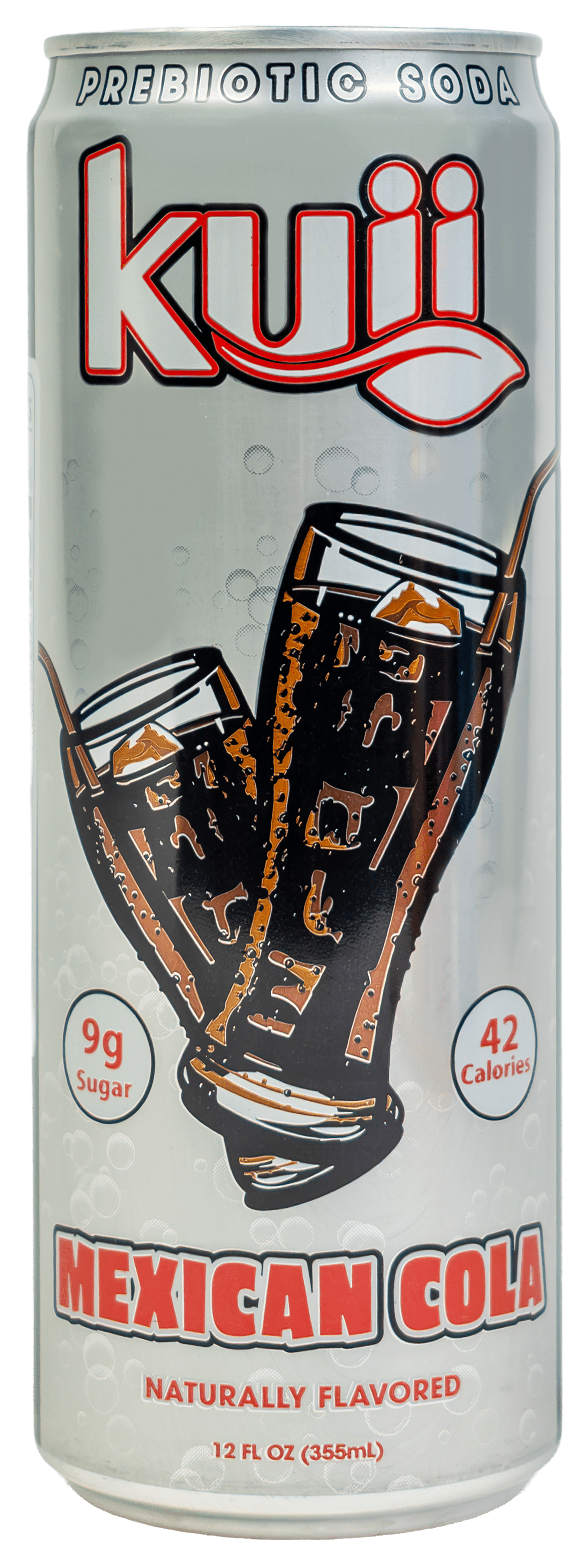 Kuii Prebiotic Soda, 12 fl oz, Single Aluminum Can, Mexican Cola