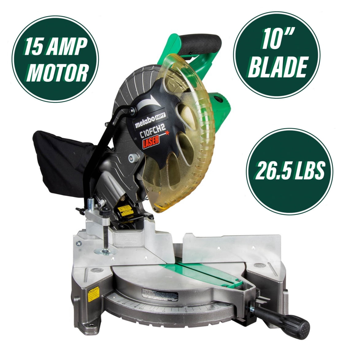 10 Inch Compound Miter Saw with Laser Marker | C10FCH2SM