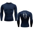 thumbnail image 1 of Animated Compression T Shirt Dagger Print for Men Athletic Quick Dry Tops Rash Guard Gym Workout Running Baselayers Undershirts 1navy blue XXXL, 1 of 6