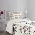 thumbnail image 5 of Ambesonne Xo Quilted Bedspread Set 2 Pcs, Activity Game Set Art, Twin Size, Black White and Red, 5 of 6