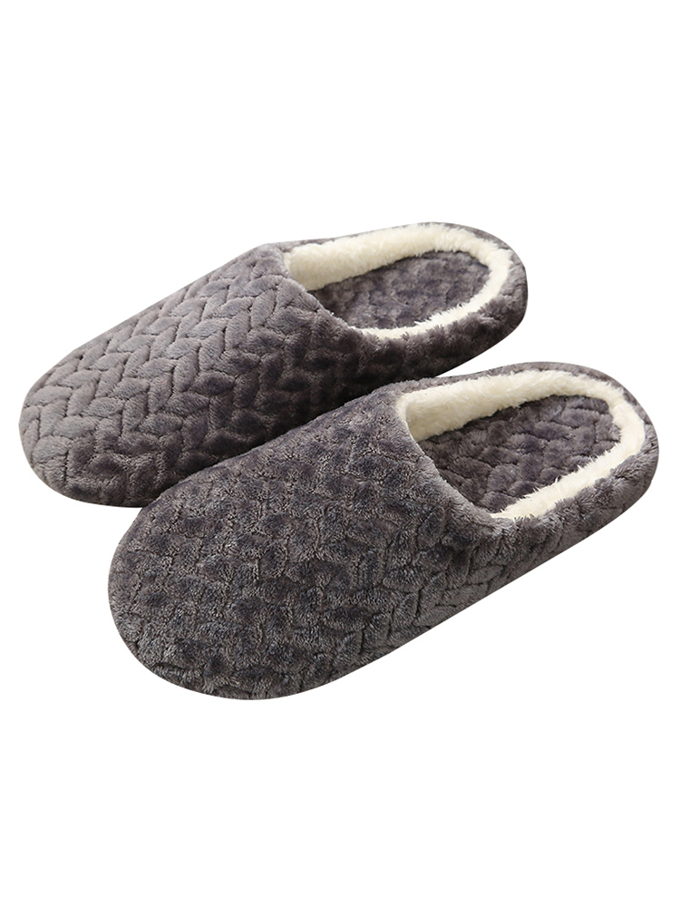Women Men Winter Slippers Warm Fluffy Fleeces Soft Bottom Indoor Slip-on Flats Couple Casual Shoes - image 4 of 4
