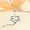 thumbnail image 2 of New style 925 Sterling Silver Necklace Tiny Infinity Heart Pendant with Acsergery Box Chai, 2 of 4