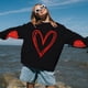 thumbnail image 3 of Sudadera KVADN de manga larga con estampado de corazones de San Valentín para mujer, 3 of 6