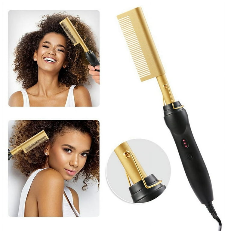 Hot Comb Electric Straight Comb Hair Curler Hair Straightener Curling Iron Hair Curler Comb Hair Tools US Plug
