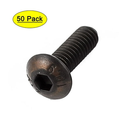 

50Pcs Black M4 x 12mm Alloy Steel Hex Socket Button Head Machine Screws Bolts