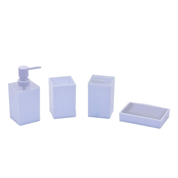 Dispenser de Jabón de Platos Conjunto de Accesorios de Baño de 4 Piezas, Incluyendo Bomba de Jabón, Cepillo de Dientes, Rodillo Y Bandeja de Jabón, Bandeja de Baño, Caja de Kit de Ducha, Conjunto de B