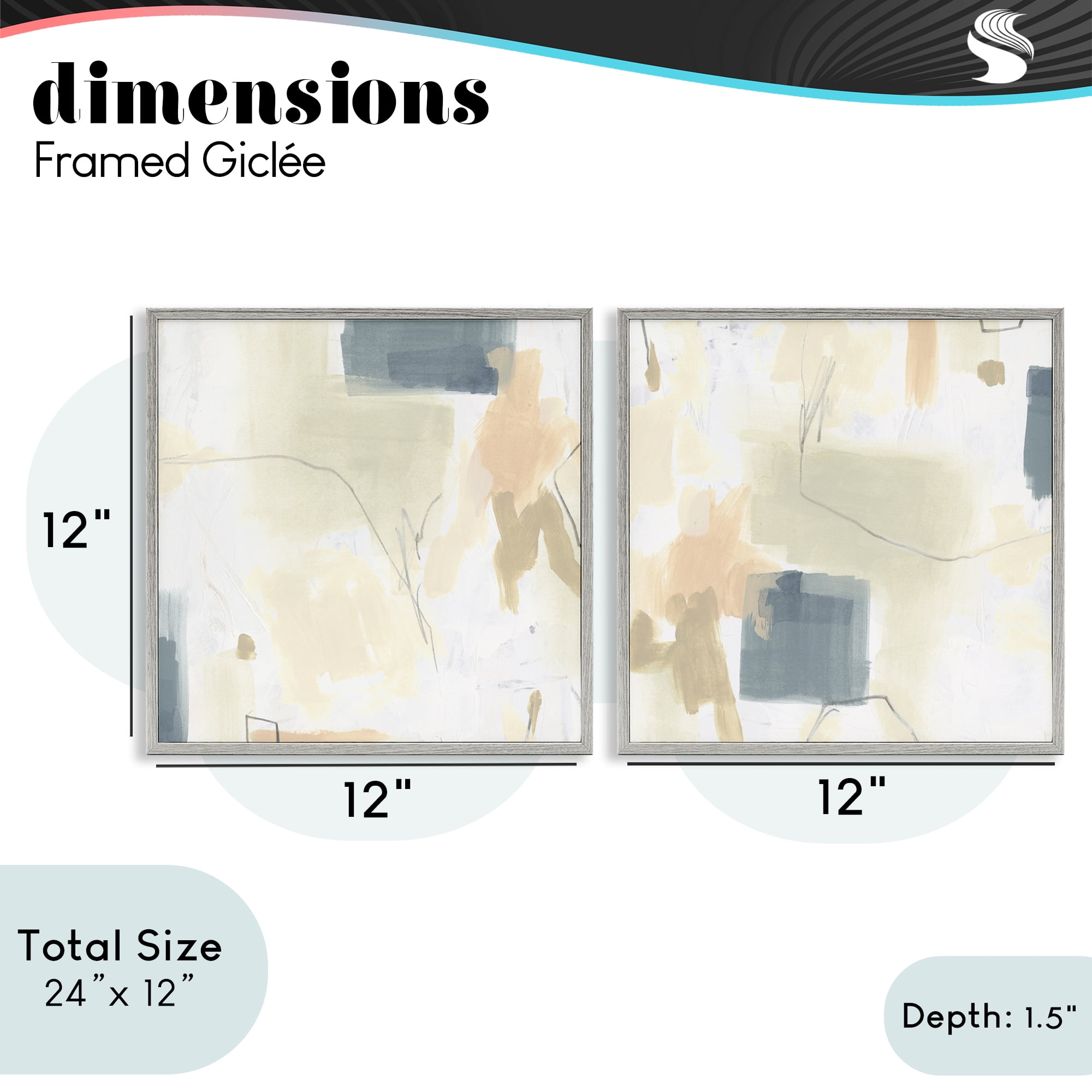 Stupell Industries Muted Plaster Line 2 Piece Gray Framed Giclee Art Set, design by June Erica Vess
