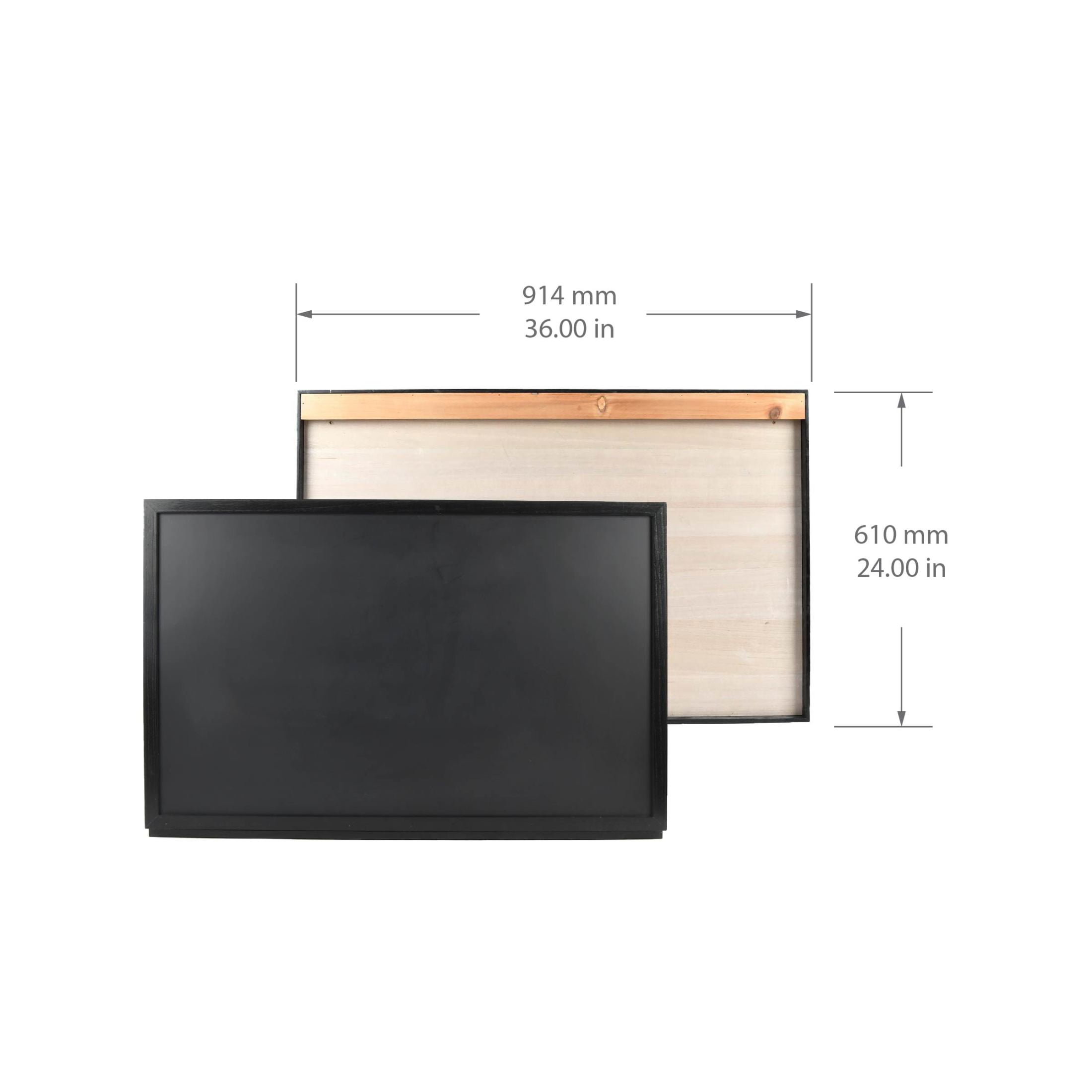 Prinz Wall-Mounted 36' X 24' Black Folding Desk with Chalkboard