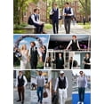 thumbnail image 3 of Men Black Suit Vest Dress Vests Business Formal Wedding Waistcoat with 3 Pockets for Suit Tuxedo L, 3 of 8