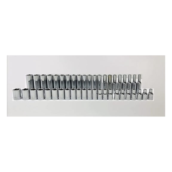 44 Piece 1/4" inch Drive 6 Point Socket Set (SAE & Metric)