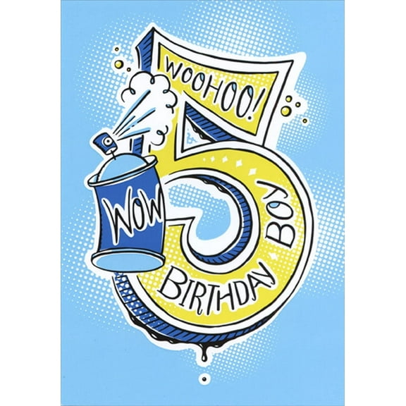 Designer Greetings Wow Spray Paint Age 5 / 5th Birthday Card for Boy