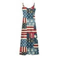 thumbnail image 4 of Cmfcve Women’s 4th of July Patriotic Dresses Sleeveless V-neck Summer Maxi Dress Flowy Printed Bohemian Vacation Dresses, 4 of 5