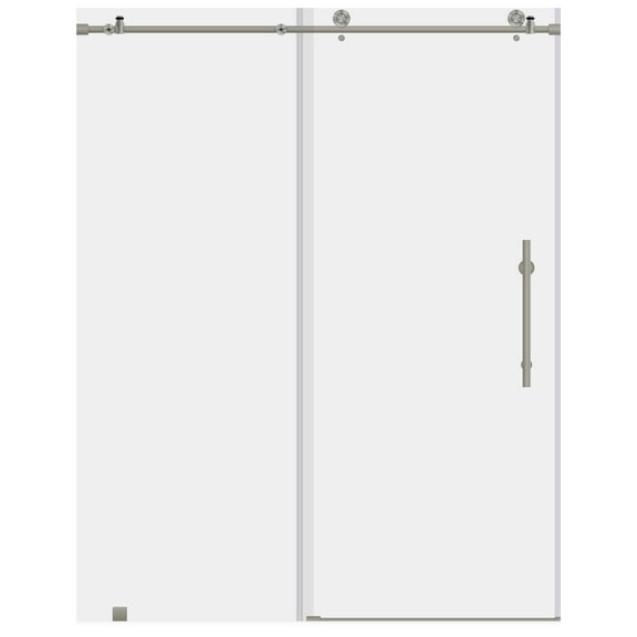 Sliding Shower Door with Stationary Panel 56-60W 76H Ultra C Brushed Nickel