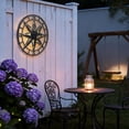 thumbnail image 5 of 22.05 Inch Compass Star Metal Wall Decor with Solar LED Lights,Nautical Accent for Patio, Garden & Indoor Spaces, 5 of 6