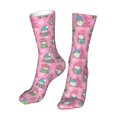 thumbnail image 6 of Salouo pink Holiday Joy Pattern Fun Novelty Crew Socks,Casual Athletic Socks Neutral Socks, 6 of 7