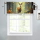thumbnail image 4 of Cortinas con cenefa de ciervo de cabaña rústica, diseño de naturaleza, bosque, granja, vida silvestre, animales, bolsillo para varilla, cortinas para cocina y baño, 54 x 18 pulgadas (2 unidades), 4 of 5