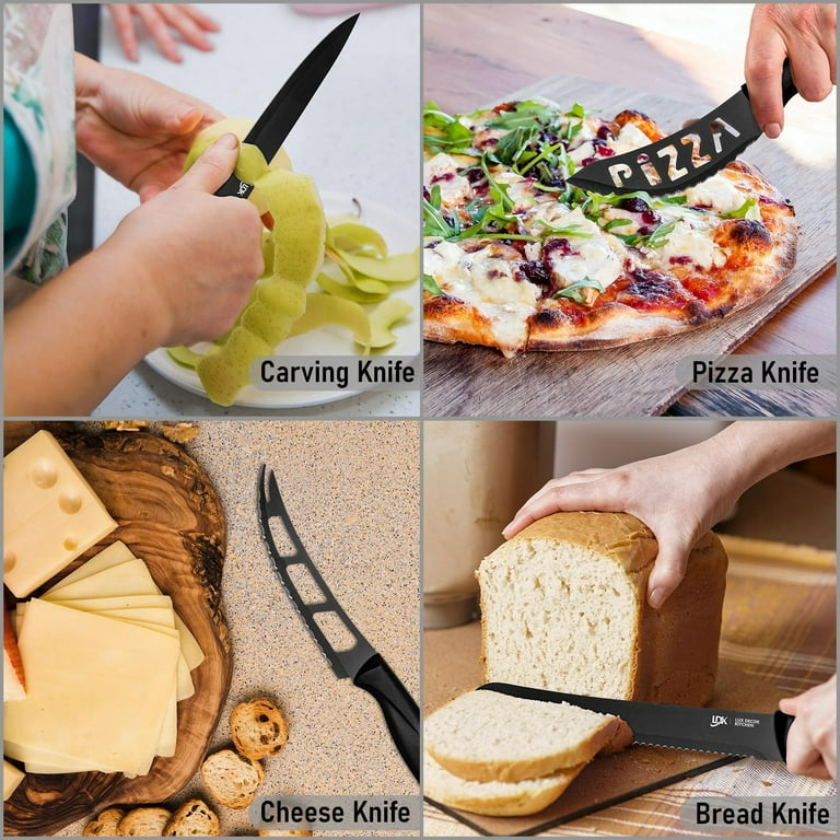 7-piece Wooden Handle Kitchen Knife Set Kitchen Scissors Sharpener  Stainless Steel Japanese Knife Bread Knife