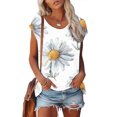 thumbnail image 2 of Mode Femmes Mode T-shirt à Manches Courtes Col Rond Imprimé Blouse Hauts Amples Vêtements - jusqu'à 50% de Réduction, 2 of 6