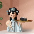 thumbnail image 4 of 2 uds estatua de niña creativa adorno de almacenamiento para decoración del hogar baratija Rosado azul Sunnimix Estatuilla de escritorio, 4 of 8