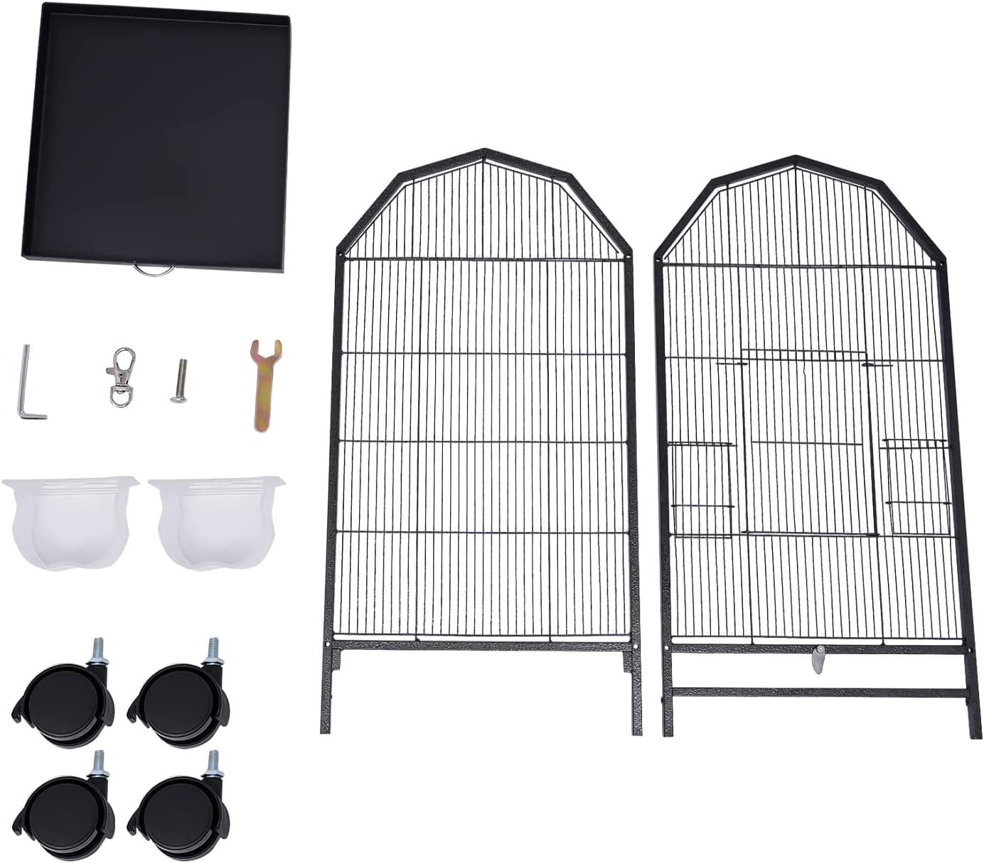 Miumaeov 360° Full Hollow Design Iron Bird Cage, Special Large Oversized Large Home Bird Cage for Tiger Skin Parrot Pachyderm Lovebird Budgie