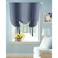 thumbnail image 2 of Navy Blue Ombre Tie Up Curtains for Window, Thermal Insulted Balloon Shade Adjustable Rod Pocket Curtains Valance Panels for Kitchen Bathroom Cafe 52 x 63 Grey Modern Art Farmhouse, 2 of 6