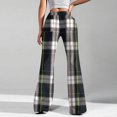 thumbnail image 6 of Women's Fashion Loose Drawstring Waist Plaid Printed Casual Sports Flared Pants, Elastic Joggers Sweatpants, Stylish Yoga Pants for Women,Dark Gray,2XL, 6 of 8