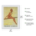 thumbnail image 2 of Monte-Carlo Monaco - French Riviera - Topless Girl - Vintage Travel Poster by Jean-Gabriel Domergue c.1945 - Japanese Unryu Rice Paper Art Print (Unframed) 12 x 16 in, 2 of 4