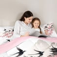 thumbnail image 4 of Homewish Japanese Cherry Blossom Queen Comforter Set,Cute Floral Comforter Sets Queen,Pink White,Pink Reversible,3 Pieces,1 Comforter and 2 Pillowcases, 4 of 7