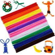 100PCS Pipe Cleaners Assorted Colors Chenille, Multi-Color Chenille Stems Craft Supplies for Creative DIY Art and Crafts Decorations (6 mm x 12 Inch)