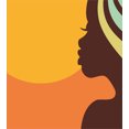 thumbnail image 3 of African Duvet Cover Set, Teenage Girl Face Profile Abstract Sunset Calm Evening, Decorative 3 Piece Bedding Set with 2 Pillow Shams, Queen Size, Orange Salmon Dark Brown, by Ambesonne, 3 of 3