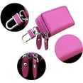 thumbnail image 7 of Women Car Key Fob Holder Rose, Leather Car Key Case Keychain Holder Metal Hook and Keyring Zipper, 2 Sides Pocket, 7 of 7