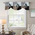 thumbnail image 6 of Daisy Tie Up Valances Curtain, Adjustable Kitchen Black White Buffalo Check Leopard Black Sky Blue Valances for Windows Decor, Rod Pocket Short Curtains Set for Bedroom/Bathroom, 60"x18", 6 of 9