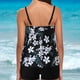 thumbnail image 4 of Trajes de baño tankini qucoqpe para mujer, corte holgado, estampado floral, modestos, de dos piezas, en liquidación, 4 of 5