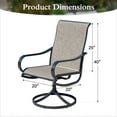 thumbnail image 7 of Sophia & William Patio Dining Chairs Outdoor Swivel Textilene Chairs Set of 2 with Black Steel Frame, 7 of 7