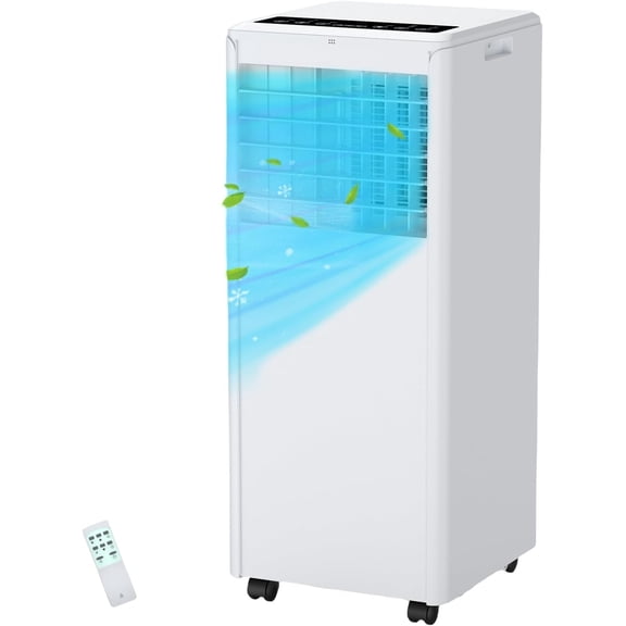 Powerful 8000 BTU Portable Air Conditioner – 3-in-1 AC with Dehumidifier & Fan – Cools up to 350 Sq.Ft – Easy Window Kit & Remote – Perfect for Bedroom, Dorm, Office – White