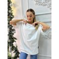 thumbnail image 4 of Camiseta lisa de algodón y versátil para parejas, camisa de manga corta con letras, informal, deportiva, 100% algodón, cuello redondo, 4 of 5