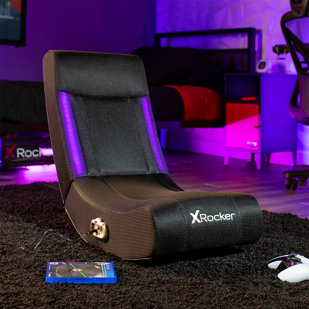 X Rocker Solo RGB Audio Floor Rocker Gaming Chair, Black Mesh 29.33 in x 14.96 in x 24.21 in - image 5 of 6